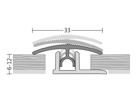 Listwa Progowa Regulowana 33mm Na Wcisk Wciskana SREBRNA 100cm