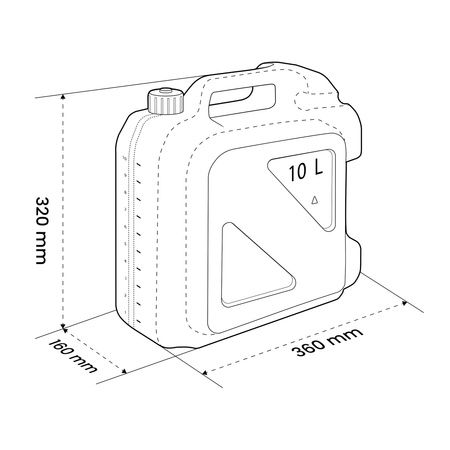Kanister 10L HDPE Czerwony z lejkiem