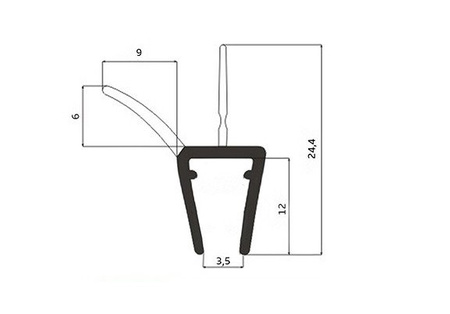 Uszczelka Kabiny Prysznicowej do Kabin Prysznicowych do Szyb 3,5mm-5mm UK13 0,1m - 2,0m