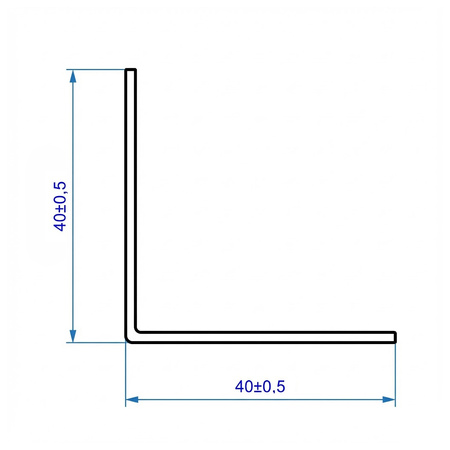 Kątownik PCV Samoprzylepny Zewnętrzny Narożnik 40x40mm CZARNY 2m 