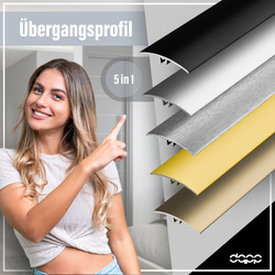 Profil Progowy Owalny Listwa Progowa Owalna 1,86m SREBRNY 30mm 5 w 1