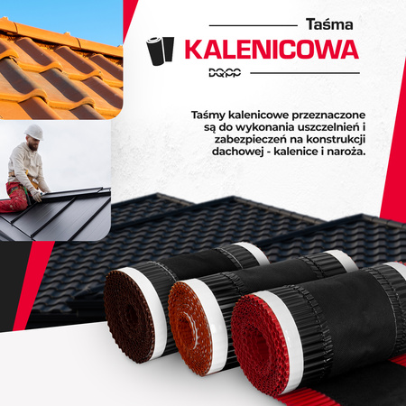 Taśma Aluminiowa KALENICOWA pod Gąsior xRoll 5mb Szerokość 310mm RAL 8019 CIEMNY BRĄZ