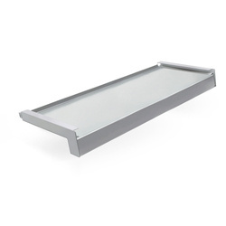 Parapet Zewnętrzny Stalowy Srebny RAL 9006 Szerokość 12,5cm ZAŚLEPKI ALUMINIUM GRATIS