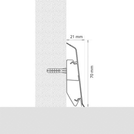 Listwa przypodłogowa podłogowa PCV 70mm PRÓBKA ORZECH SECESJA