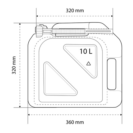 Kanister 10L HDPE Czerwony z lejkiem