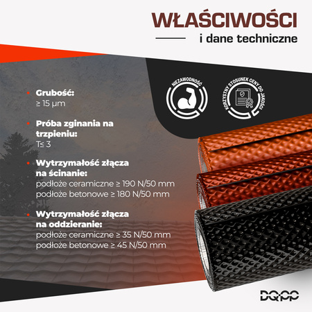 Taśma KOMINOWA 3D Opierzeniowa Aluminiowa Ryflowana GRAFIT