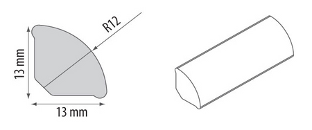 ĆWIERĆWAŁEK Listwa PCV Cokół 13x13mm BIAŁY 2,5mb