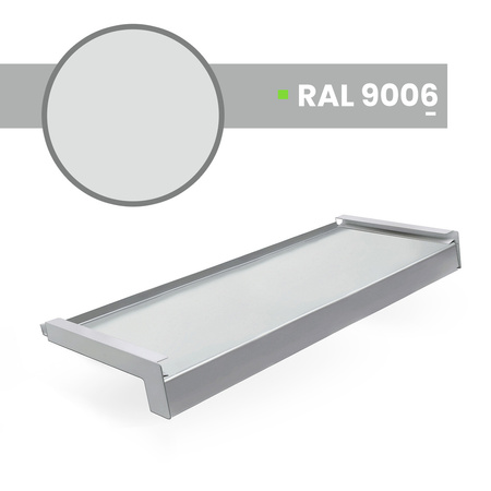 Parapet Zewnętrzny Stalowy Srebny RAL 9006 Szerokość 27,5cm ZAŚLEPKI ALUMINIUM GRATIS