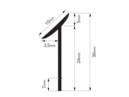 Listwa Uszczelniająca Przyblatowa ALUMINIUM 4,2m