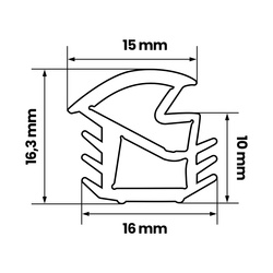 Uszczelka drzwiowa do drzwi zewnętrznych ościeżnicy stalowej KA-88 SZARA