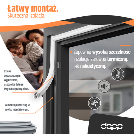 Uszczelka drzwiowa do drzwi zewnętrznych ościeżnicy stalowej KU-11 SZARA