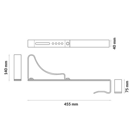 Ława Kominiarska ze Wspornikiem typu LN1 40cm - 200cm CEGLANA