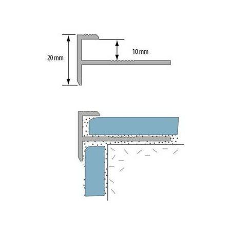 Profil Schodowy Aluminiowy Do Glazury SREBRNY 1m