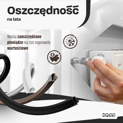 Uszczelka KD-14 12x5mm TPS BIAŁA do Drzwi Zewnętrznych i Wewnętrznych - do Drzwi Drewnianych Ościeżnic i Futryn