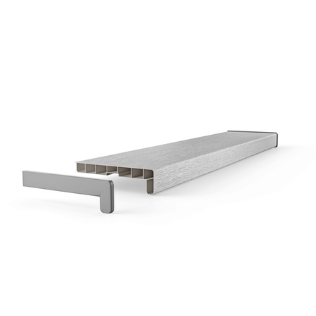 Parapet Wewnętrzny Komorowy PCV SREBRNY Szerokość 25cm + zaślepki GRATIS