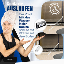 Uszczelka MAGNETYCZNA Czarna UM02 do Kabin Prysznicowych do SZYB 6mm 8mm