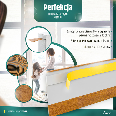 Listwa Maskująca PCV DĄB ZŁOTY Płaskownik do Okien Okna 30mm