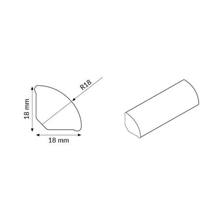 ĆWIERĆWAŁEK Listwa PCV Cokół 18x18mm ORZECH 2,5mb