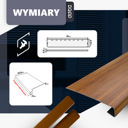 Nakładka Renowacyjna na stary parapet wewnętrzny Biała Szerokość 38cm