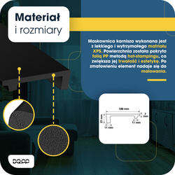 Listwa Karniszowa Maskująca Karnisz 10cm Czarna 2m
