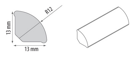 ĆWIERĆWAŁEK Listwa PCV Cokół 13x13mm BUK 2,5mb