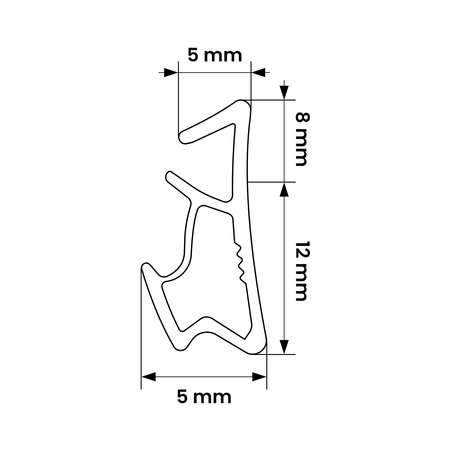 Uszczelka okienna KDA-9 Brązowa do Okien Drewnianych - Skrzydło Rama