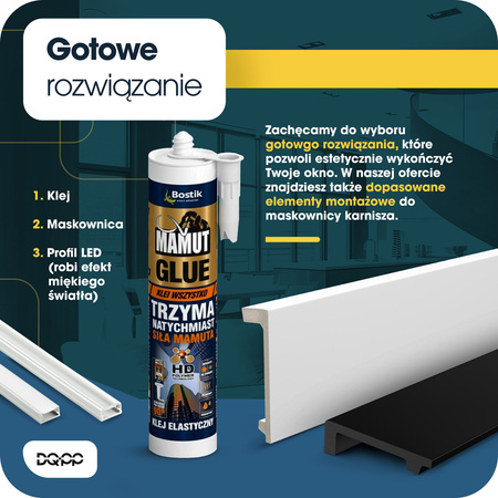 Listwa Karniszowa Maskująca Karnisz 10cm Czarna 2m