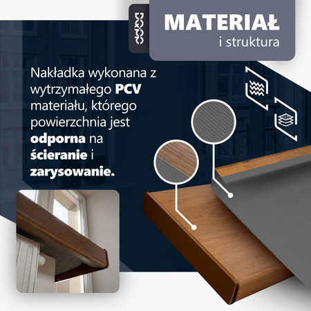 Nakładka Renowacyjna na stary parapet wewnętrzny Dąb Złoty Szerokość 38cm