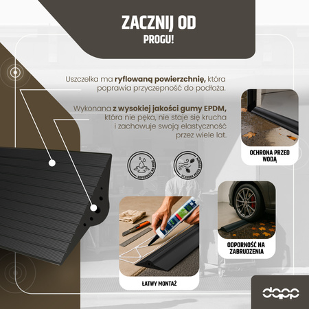 Uszczelka Garażowa Do Bramy Próg Gumowy 21x115mm