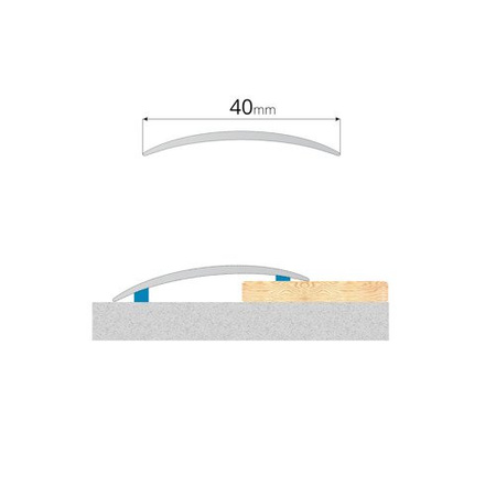 Profil Progowy Owalny Listwa Progowa Owalna 90cm SZAMPAN 40mm Na Klej Przyklejana