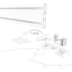 Karnisz sufitowy ALUMINIOWY szyna POJEDYNCZA/PODWÓJNA Z ŻABKAMI ALUMINIOWA 150cm 180cm 200cm