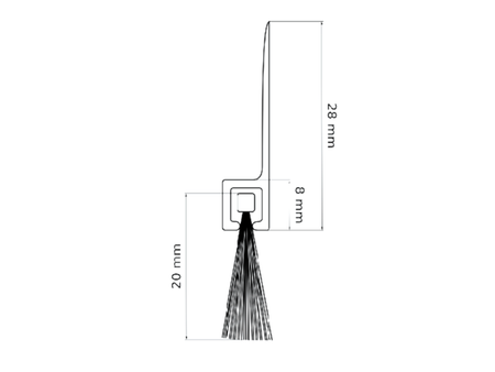 Listwa ALUMINIOWA Uszczelniająca ze Szczotką 20mm Szczotka do Drzwi 98cm BRĄZOWA