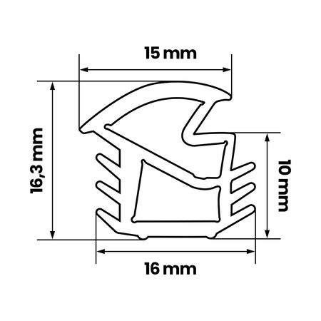 Uszczelka drzwiowa do drzwi zewnętrznych ościeżnicy stalowej KA-88 SZARA