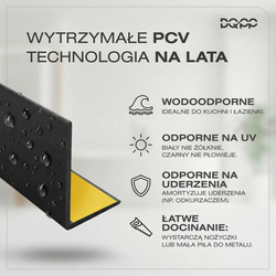Kątownik PCV Samoprzylepny Zewnętrzny Narożnik 15x15mm BIAŁY 2m 