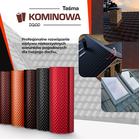 Taśma KOMINOWA 3D Opierzeniowa Aluminiowa Ryflowana CIEMNY BRĄZ