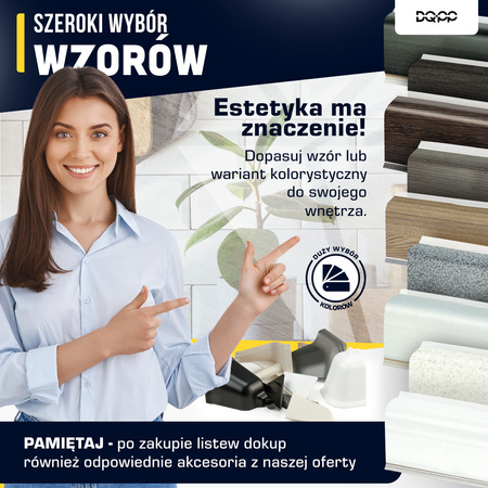 Listwa Przyblatowa Blatowa do Blatu Kuchenna PCV PVC 37mm ALUMINIUM SATYNA + wkręty GRATIS!