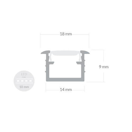 Profil ALU LED MODEL B 1m - 2m + Klosz Satyna