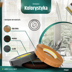 Listwa Maskująca PCV DĄB ZŁOTY Płaskownik do Okien Okna 30mm