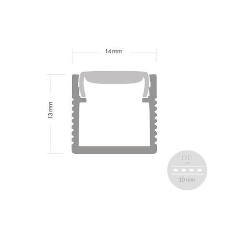 Profil ALU MODEL E 1m - 2m + Klosz Przezroczysty