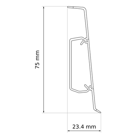 Listwa Przypodłogowa Podłogowa 75mm PCV 2,5m DEVENPORT + 5 wkrętów GRATIS!