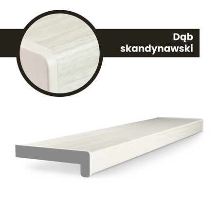 Parapet Wewnętrzny Komorowy PCV DĄB SKANDYNAWSKI Szerokość 35cm + zaślepki GRATIS