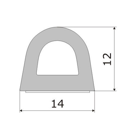 Uszczelka Gumowa Samoprzylepna D SD-55 14x12mm CZARNA