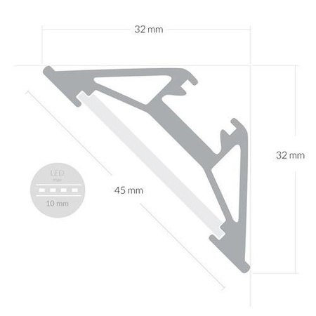 Profil ALU MODEL I 2m + Klosz Przezroczysty