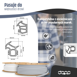 Uszczelka drzwiowa do drzwi zewnętrznych ościeżnicy stalowej KA-88 SZARA