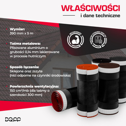 Taśma Aluminiowa KALENICOWA pod Gąsior xRoll 5mb Szerokość 310mm RAL 8019 CIEMNY BRĄZ