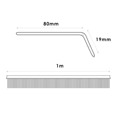 Grzebień Okapu Okapowy 80mm BRĄZ RAL 8017 1m