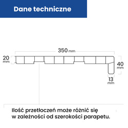 Parapet Wewnętrzny Komorowy PCV ORZECH Szerokość 35cm + zaślepki GRATIS
