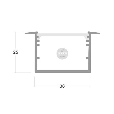 Profil ALU LED VARIO3005 2m + Klosz Mleczny