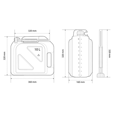 Kanister 10L HDPE Czerwony z lejkiem