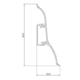 Listwa Przypodłogowa Podłogowa 62mm PCV 2,5m DĄB CALISTO + 5 wkrętów GRATIS!